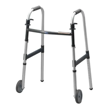 Patterson medical - Invacare - 562150 - Dual Release Folding Walker Adjustable Height Invacare PVC Frame 300 lbs. Weight Capacity 33 to 39 Inch Height