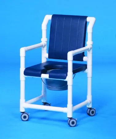 IPU - SCC700 - Commode / Shower Chair ipu Fixed Arms PVC Frame With Backrest 21-1/2 Inch Seat Width 300 lbs. Weight Capacity