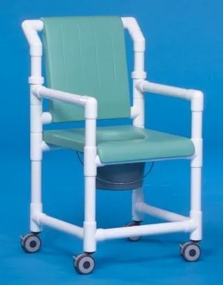 IPU - SCC701 - Commode / Shower Chair ipu Fixed Arms PVC Frame With Backrest 17-1/4 Inch Seat Width 300 lbs. Weight Capacity