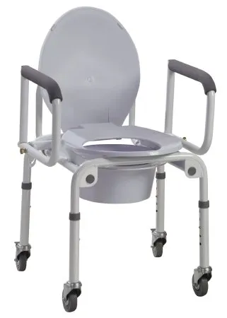 Drive DeVilbiss Healthcare - 11101W-2 - Drive Medical drive Commode Chair drive Padded Drop Arms Steel Frame 14 Inch Seat Width 300 lbs. Weight Capacity