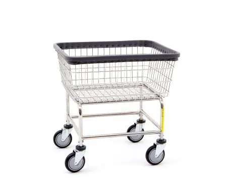 R & B Wire Products - 100CEC - Heavy Duty Laundry Cart 2.5 Bushel Capacity Steel 5 Inch Clean Wheel System Casters