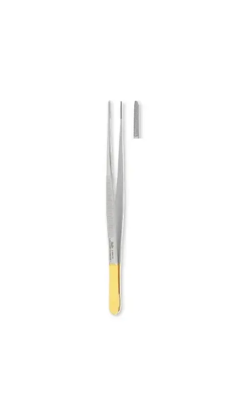 Integra Lifesciences - 6-158TC - Dressing Forceps Potts-smith 9-3/4 Inch Length Stainless Steel / Tungsten Carbide Straight Cross Serrated