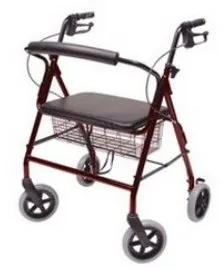 Graham-Field - Lumex Walkabout Contour Imperial - RJ4405R - Bariatric 4 Wheel Rollator Lumex Walkabout Contour Imperial Burgundy Adjustable Height / Folding Aluminum Frame
