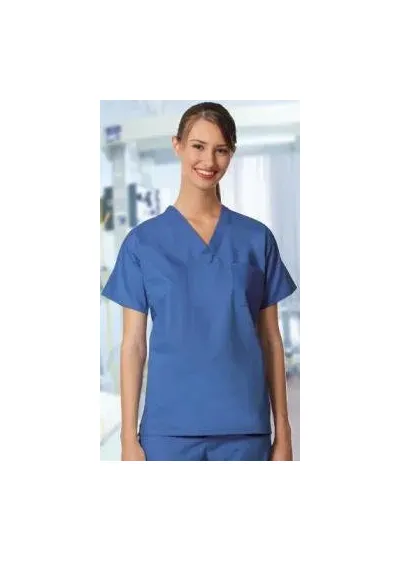 Fashion Seal Uniforms - 6789-M - Scrub Shirt Medium Cranberry 2 Pockets Short Sleeve Unisex