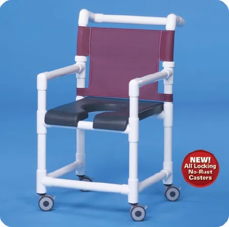 IPU - SC720G - Shower Chair ipu Fixed Arms PVC Frame Mesh Backrest 17-1/4 Inch Seat Width 300 lbs. Weight Capacity