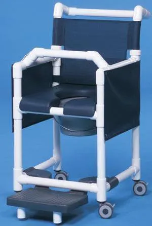 IPU - SCC777G - Commode / Shower Chair ipu Fixed Arms PVC Frame Mesh Backrest 17-1/4 Inch Seat Width 300 lbs. Weight Capacity
