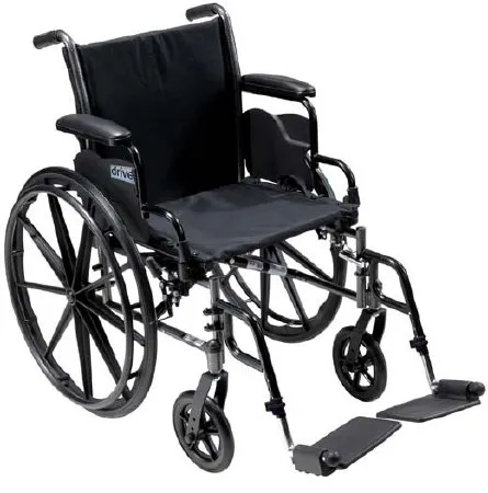 Drive Medical - drive Cruiser III - K320DFA-ELR - Lightweight Wheelchair drive Cruiser III Dual Axle Full Length Arm Elevating Legrest Black Upholstery 20 Inch Seat Width Adult 350 lbs. Weight Capacity