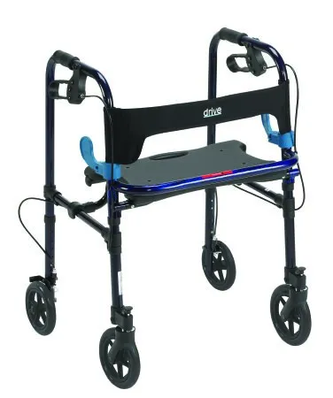 Drive Medical - drive Clever-Lite - 10243 - 4 Wheel Rollator drive Clever-Lite Blue Adjustable Height / Folding Aluminum Frame