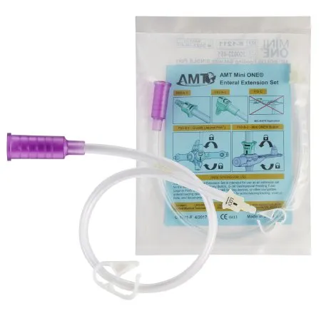Applied Medical Technology - Mini ONE - 8-1211 - Applied Medical Technologies  Straight Connector with Bolus Adapter  12 Inch  Purple