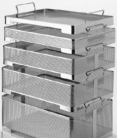 V. Mueller - Genesis - BP2-3A - Instrument Basket Genesis Perforated / Mid Length Hard Coat Anodized Aluminum 2.6 X 10.4 X 16.4 Inch