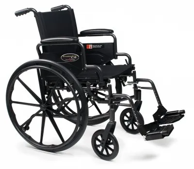 Graham-Field - Traveler L4 High Strength - 3F030140 - Lightweight Wheelchair Traveler L4 High Strength Dual Axle Full Length Arm Swing-Away Footrest Black Upholstery 18 Inch Seat Width Adult 300 lbs. Weight Capacity