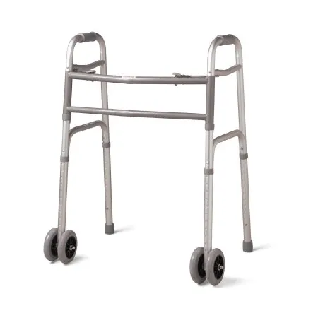Medline - Standard - MDS86410XWW - Bariatric Dual Release Walker Adjustable Height Standard Aluminum Frame 500 lbs. Weight Capacity 33-1/2 to 43-1/2 Inch Height