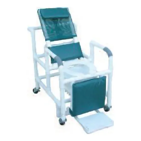MJM International - 196-10-QT-C - Commode / Shower Chair Mjm International Fixed Arms Pvc Frame Reclining Mesh Backrest 24 Inch Seat Width 325 Lbs. Weight Capacity