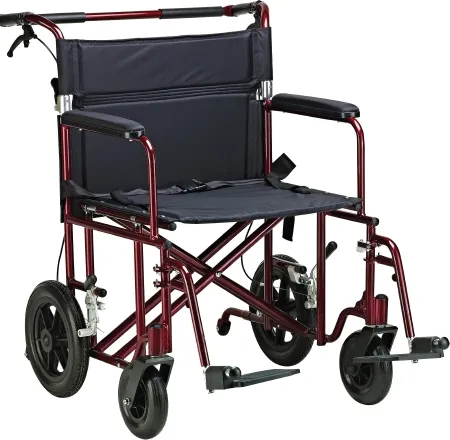 Drive Medical - drive - ATC22-R - Transport Wheelchair drive 450 lbs. Weight Capacity Full Length / Fixed Height / Padded Arm Black Upholstery