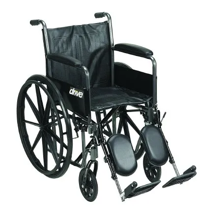 Drive Medical - drive Silver Sport 2 - SSP220DFA-ELR - Wheelchair drive Silver Sport 2 Dual Axle Full Length Arm Elevating Legrest Black Upholstery 20 Inch Seat Width Adult 350 lbs. Weight Capacity