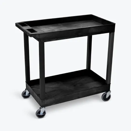 Luxor - From: EC11-B To: EC11-G - Tub Cart, Two Shelves (Deep each), with (4) Heavy Duty Casters, Maximum Weight Capacity 400lbs, Assembly Required (DROP SHIP ONLY)