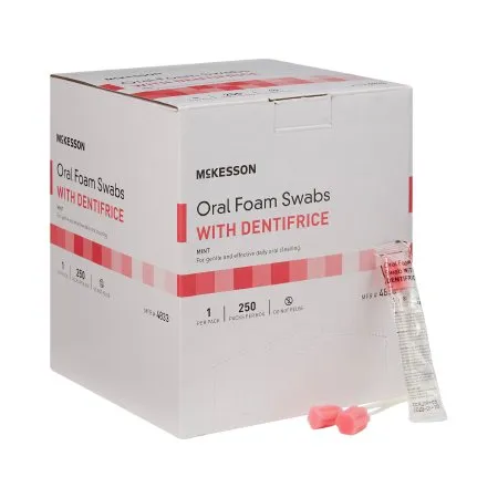 McKesson - 4833 - Oral Swabstick Foam Tip Dentifrice