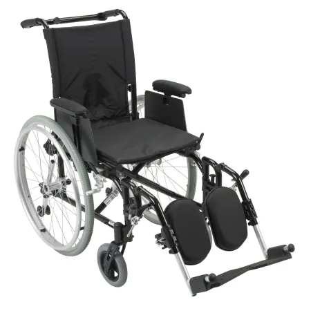Drive Medical - drive Cougar - ak516ada-aelr - Lightweight Wheelchair drive Cougar Dual Axle Desk Length Arm Swing-Away Elevating Legrest Black Upholstery 16 Inch Seat Width Adult 250 lbs. Weight Capacity