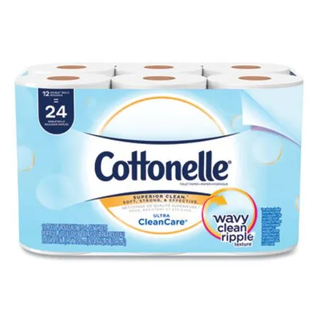 Cottonelle - Kcc-12456 - Clean Care Bathroom Tissue, Septic Safe, 1-Ply, White, 170 Sheets/Roll, 48 Rolls/Carton
