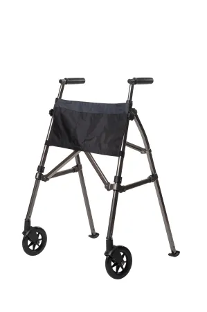 Stander - EZ Fold-N-Go - 4300-BW - Folding Walker with Wheels Adjustable Height EZ Fold-N-Go Aluminum Frame 400 lbs. Weight Capacity 32 to 38-1/2 Inch Height
