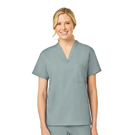 Fashion Seal Uniforms - 6795-3XL - Scrub Shirt 3x-large Misty 1 Pocket Short Sleeve Unisex