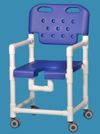 IPU - Elite - ELT817 PFR R - Commode / Shower Chair Elite Fixed Arms Pvc Frame With Backrest 325 Lbs. Weight Capacity