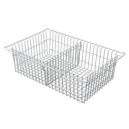 Harloff - 81071-2 - Wire Basket With Divider Silver Wire 5 Inch