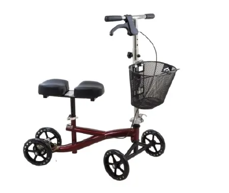 Roscoe - ROS-KSBG - Knee Scooter with 8-Hole Stem, Burgundy. Patient Height Range: 4' 11" to 6' 6". 350 lb weight capacity.