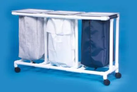 IPU - Select - ELH-03-ZF - Triple Hamper with Bags Select 4 Casters 39 gal.
