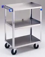 Lakeside Manufacturing - 322C/W BRAKE CASTERS - Utility Cart Stainless Steel 30.75 X 18.375 X 33 Inch 27 X 18 Inch Shelves