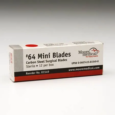 McKesson - MMC64 - Surgical Blade McKesson Carbon Steel No. 64 Sterile Disposable Individually Wrapped