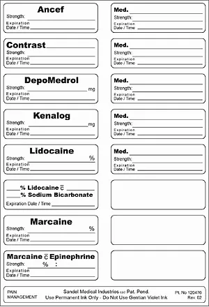 Sandel Medical Industries - Correct Medication Labeling System - 3370 - Label Kit Correct Medication Labeling System