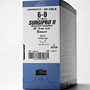 Medtronic MITG - Surgipro II - VP-204-X - Nonabsorbable Suture With Needle Surgipro Ii Polypropylene Cv-22 1/2 Circle Taper Point Needle Size 4 - 0 Monofilament