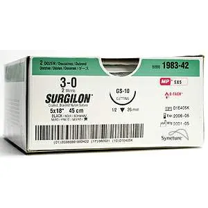 Covidien - Surgilon - 88861910-32 - Nonabsorbable Suture With Needle Surgilon Nylon Cv-20 1/2 Circle Taper Point Needle Size 4 - 0 Braided