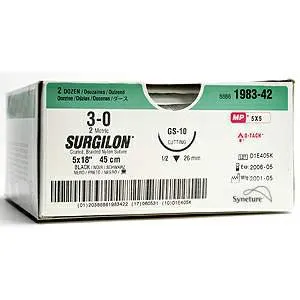 Covidien - Surgilon - 88861995-31 - Nonabsorbable Suture With Needle Surgilon Nylon Cv-23 1/2 Circle Taper Point Needle Size 4 - 0 Braided