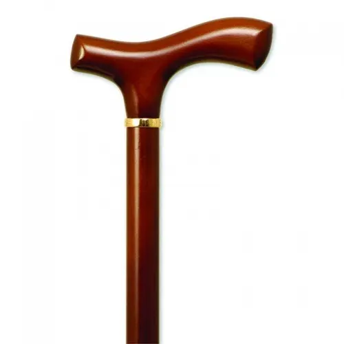 Alex Orthopedic - 05010 - Men's Fritz Handle Cane, Brown Stain, 36" - 37" H, 18mm Rubber Tip, Wood, 250 lb Weight Capacity