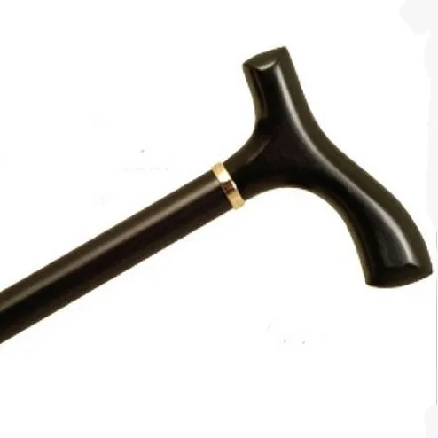 Alex Orthopedic - 06015 - Ladie's Fritz Handle Cane, Black Stain, 36" - 37" H, 18mm Rubber Tip, Wood, 250 lb Weight Capacity