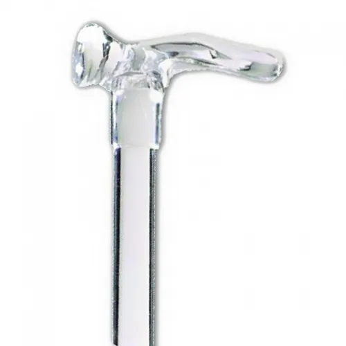 Alex Orthopedic - From: 12251 To: 12252  Contour Left Handle Lucite Cane, Clear, 7/8" dia., 36"   36 1/2" Adjustable Height, 250 lb. Weight Capacity