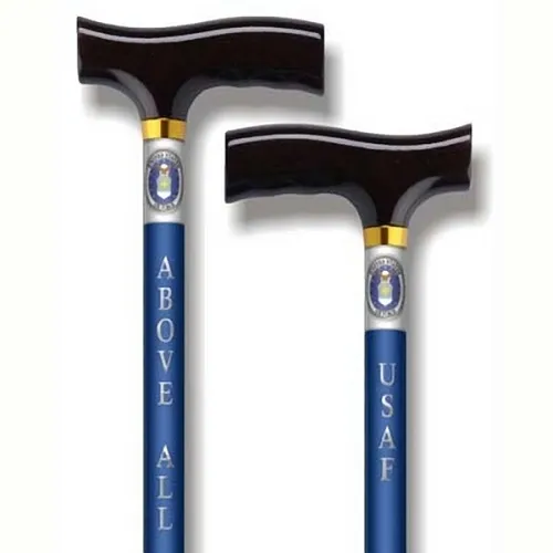 Alex Orthopedics - From: MP-00001 To: MP-15400 - Straight Adjustable Aluminum Cane With Fritz Handle US Air Force