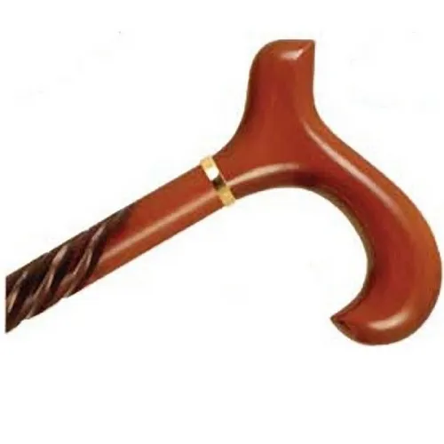 Alex Orthopedics From: MP-50118 To: MP-50439 - Spiral Wood Cane With Derby Handle And Collar Natural Stained
