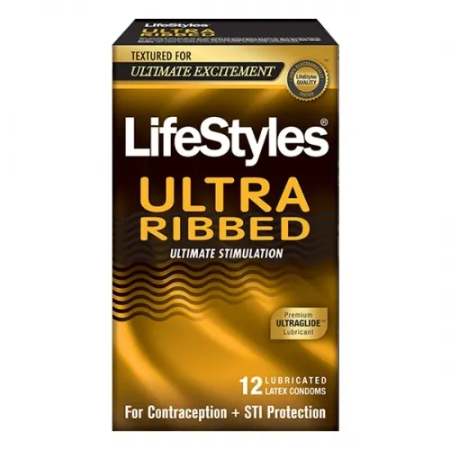 Ansell - 20937 - Lifestyles Ultra Ribbed Latex Condoms, 12 Count