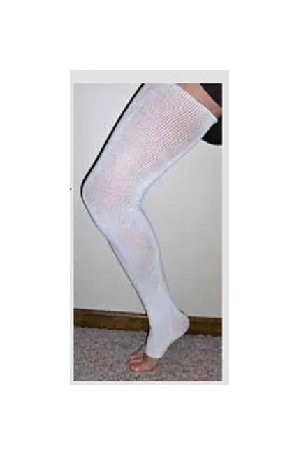 Compression Dynamics - EdemaWear - B120L01 -  Compression Stocking  Thigh High Large White Open Toe