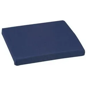 Briggs - DMI - 513-8020-2400 - Navy poly/cotton covered wheelchair cushion (2" x 16" x 18") polyurethane foam construction maintains soft, even support. All covers are removable for easy care.