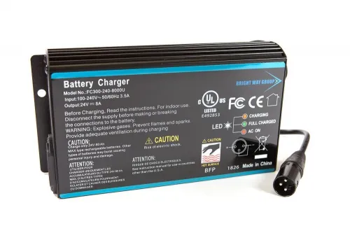 Brightway Batteries - From: 24 VOLT 5 A CHARGER To: 24 VOLT 8 A CHARGER - 24 Volt 5 A Medical Mobility Charger
