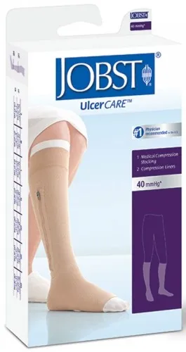 BSN Jobst - UlcerCARE - 114521 - Ulcercare Knee 30 40 W/Zipper+2 Liners,Right,Open Toe,Medium