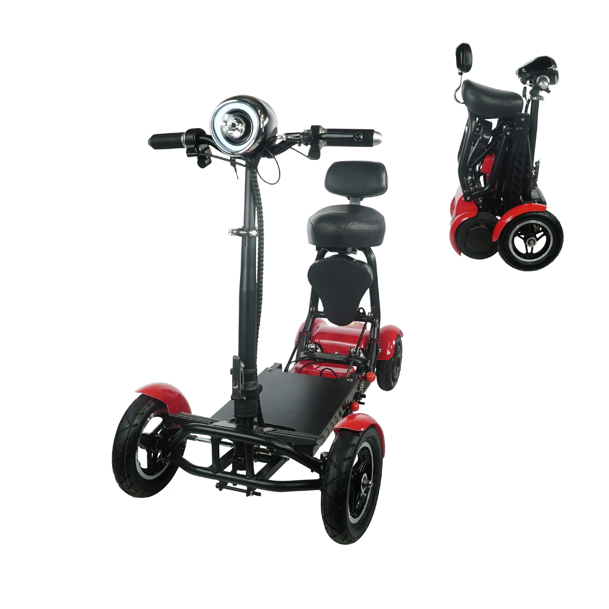 Buvan - MS3000-Red - Foldable Mobility Scooters