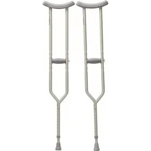 Cardinal Health - CA801AD - Push Button Crutch Adult, Adjustable Height, Aluminum