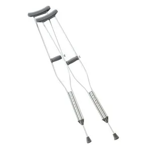 Cardinal Health - Med - CA901TL - Adult Crutches, Tall, Push Button, Adjustable, 70" -  78". Aluminum, 300 lb Weight Capacity