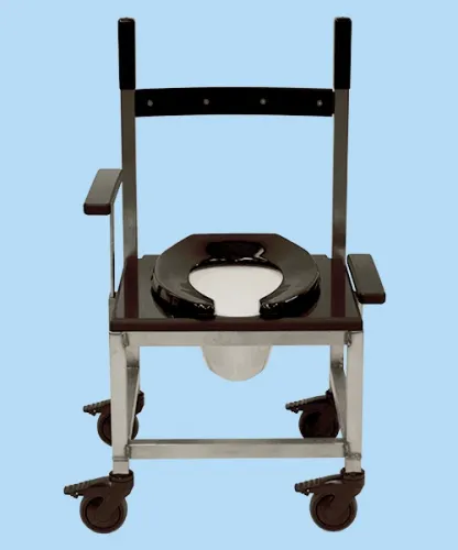 Centicare - C-SS1200-B - Shower Chair /Commode Stainless Steel Bedside Commode, Dropping Arms