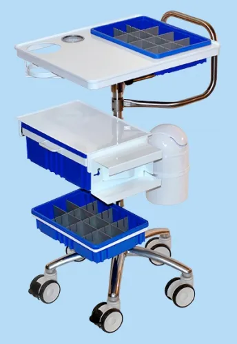 Centicare - From: MED-1216-S To: MED-1230-S - Customized Medical Carts Standard Medical Procedure Cart, With A Drop In Dividable Bin, Pen Holder, And Sani Wipe Holder